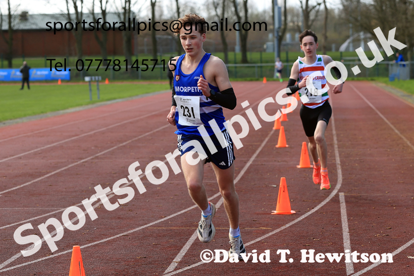 Boys Under-15s Young Athletes 5k, 2026 Northern Mens 12 and Womens 6 Stage Road Relays and Young Athletes 5k, Sheepmount Stadium, Carlisle. Photo: David T. Hewitson/Sports for All Pics